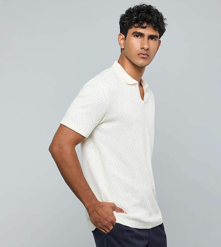 Knitted Polo T-Shirt with Short Sleeves