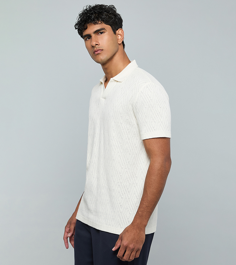 Knitted Polo T-Shirt with Short Sleeves