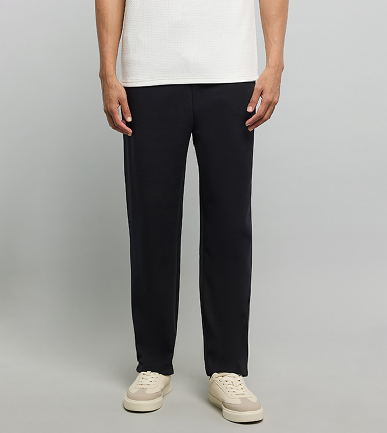 بنطلون محبوك سادة برباط على الخصر