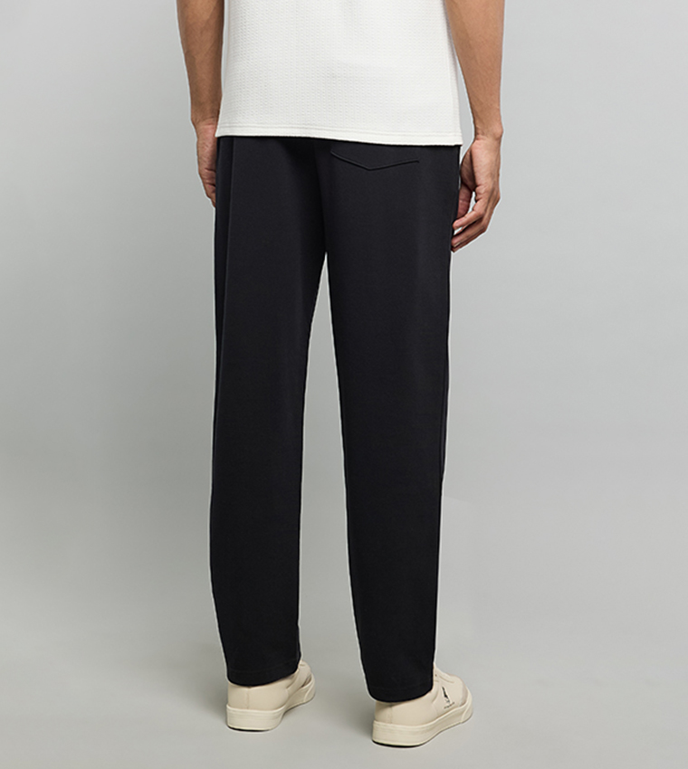 بنطلون محبوك سادة برباط على الخصر