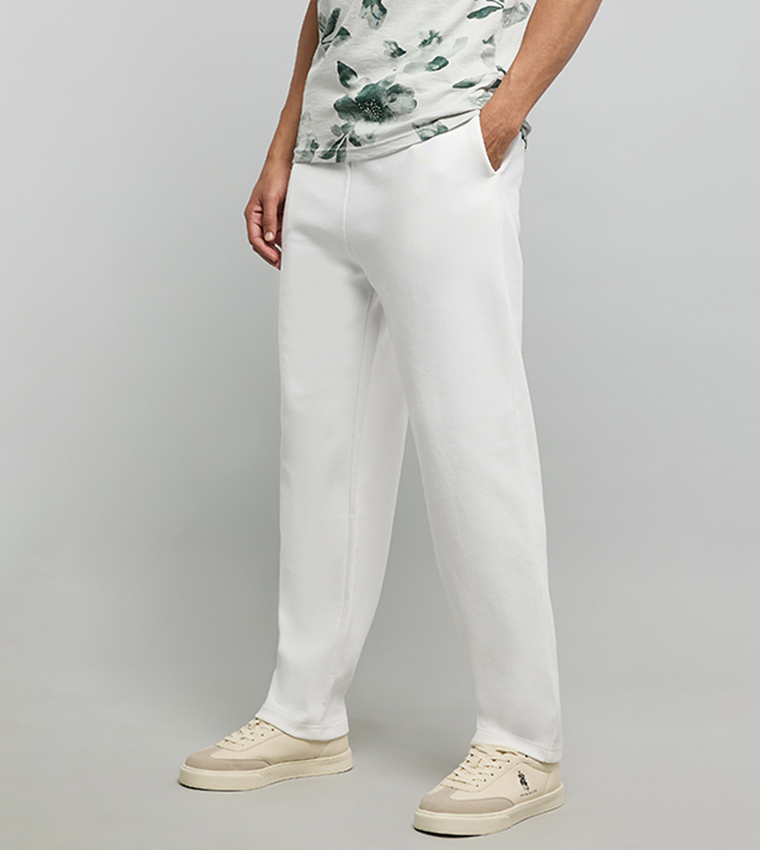 Solid Knitted Pants with Drawstring Waist