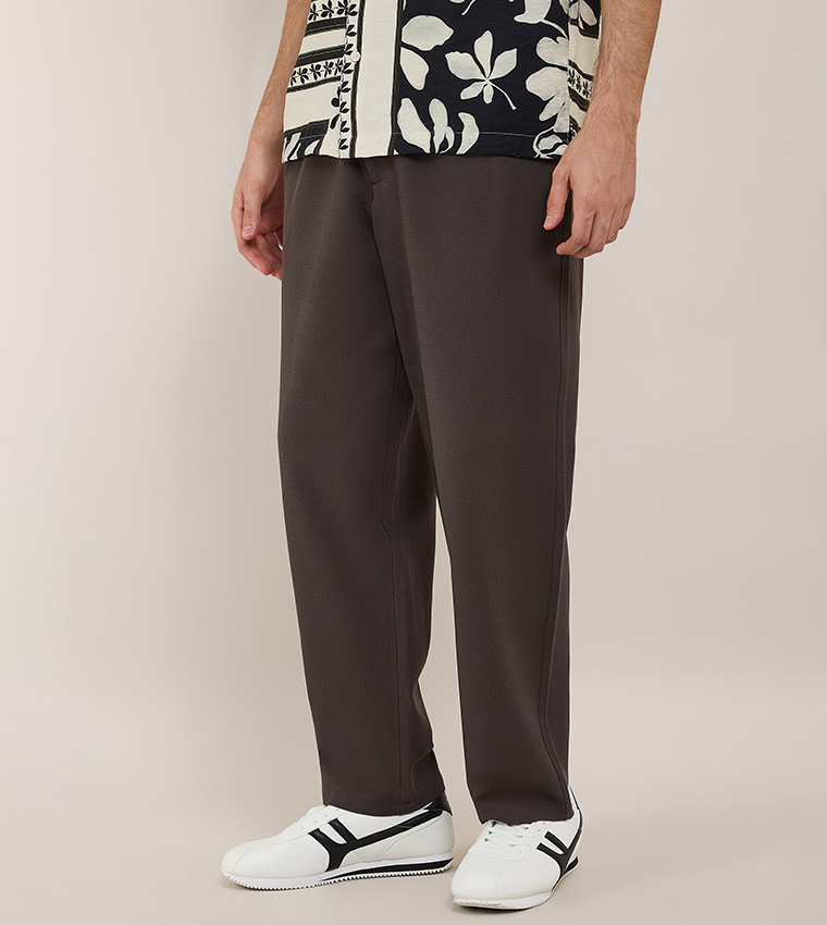 Solid Knit Pants with Drawstring Waist
