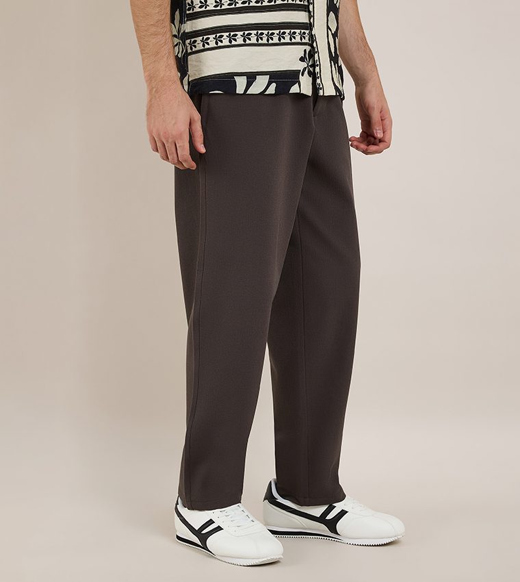 Solid Knit Pants with Drawstring Waist