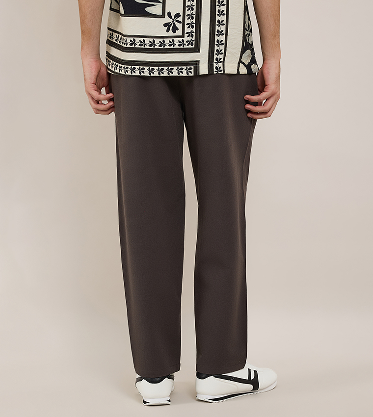 Solid Knit Pants with Drawstring Waist