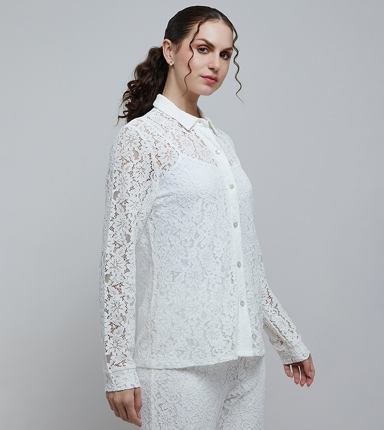 قميص كم طويل بقبة كلاسيك 