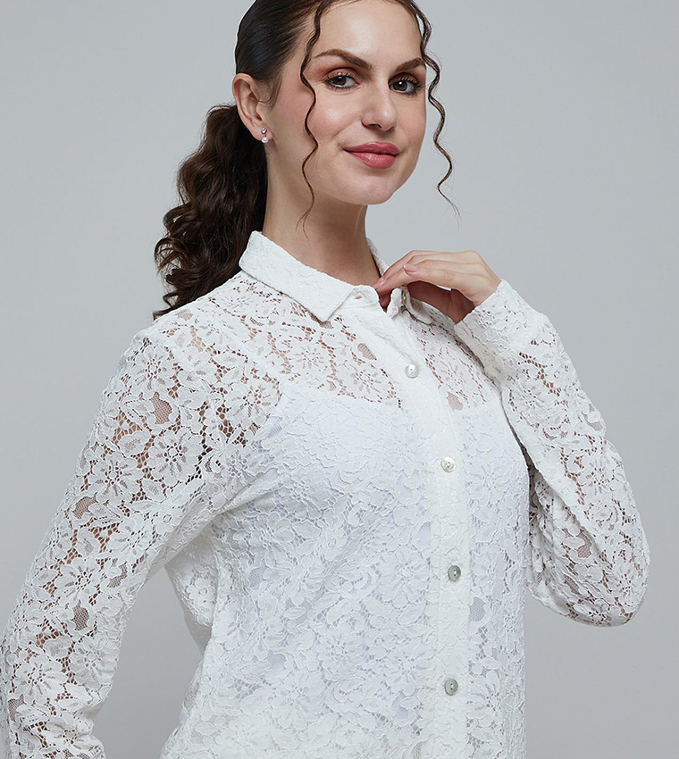 قميص كم طويل بقبة كلاسيك 