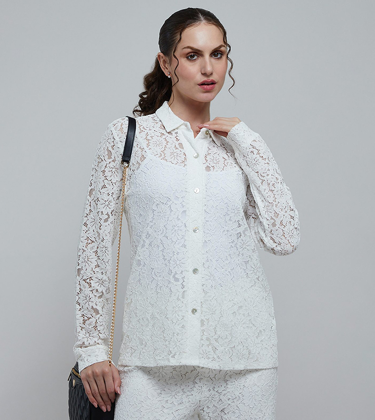 قميص كم طويل بقبة كلاسيك 