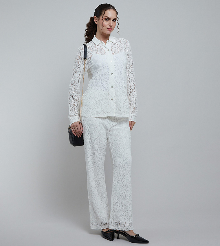 قميص كم طويل بقبة كلاسيك 