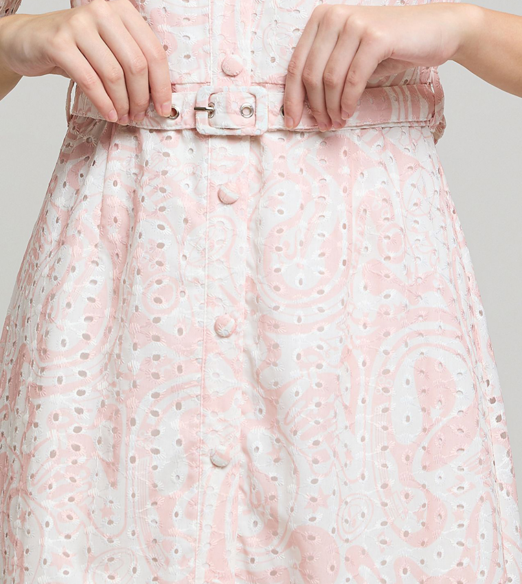 Floral Print Shirt Dress with Long Sleeves
