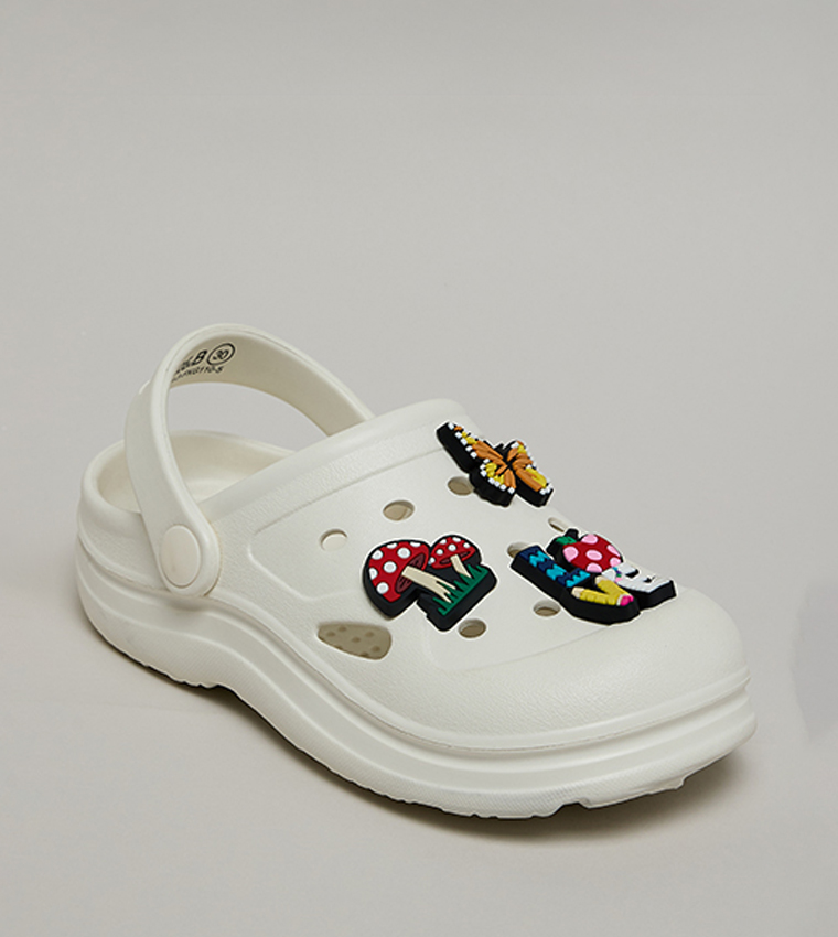 Charm Detail Slingback Clogs