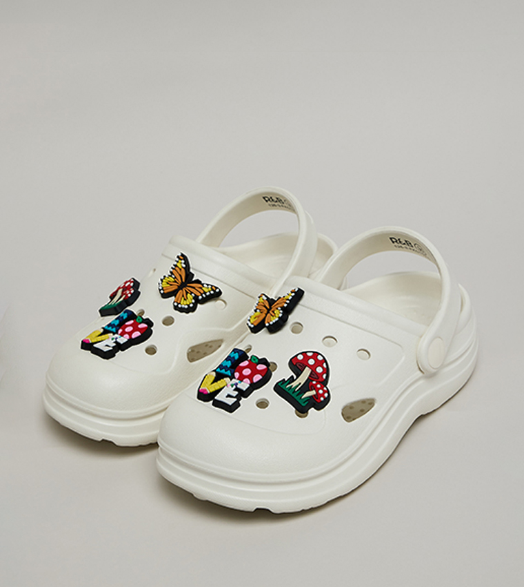 Charm Detail Slingback Clogs