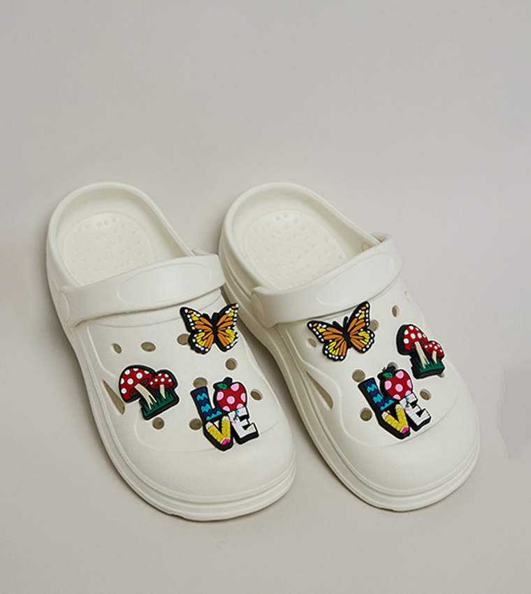 Charm Detail Slingback Clogs