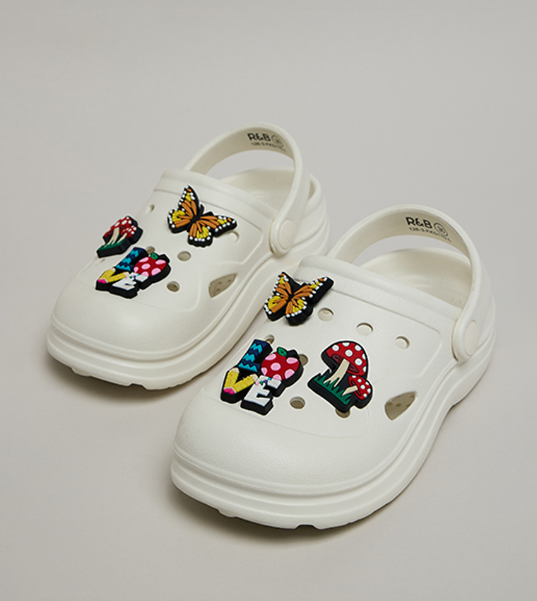 Charm Detail Slingback Clogs
