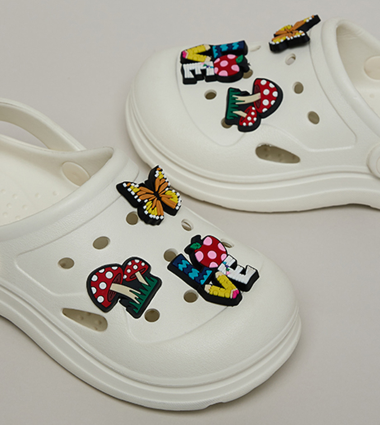 Charm Detail Slingback Clogs