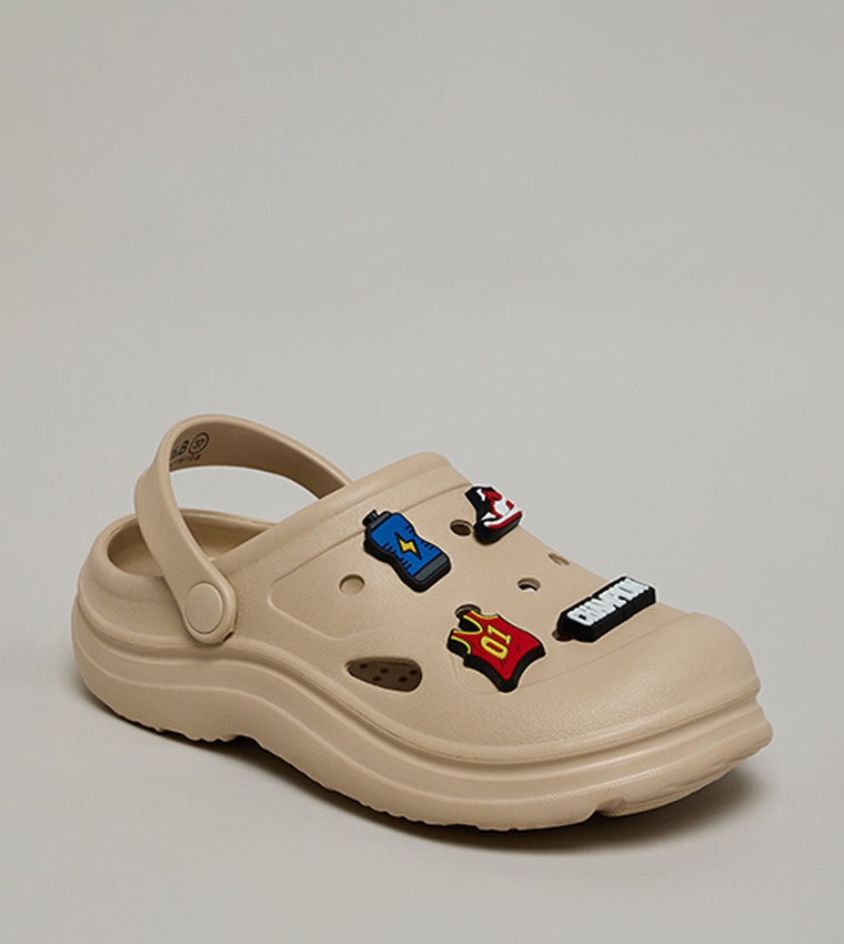 Charm Detail Slingback Clogs