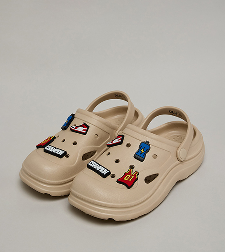 Charm Detail Slingback Clogs