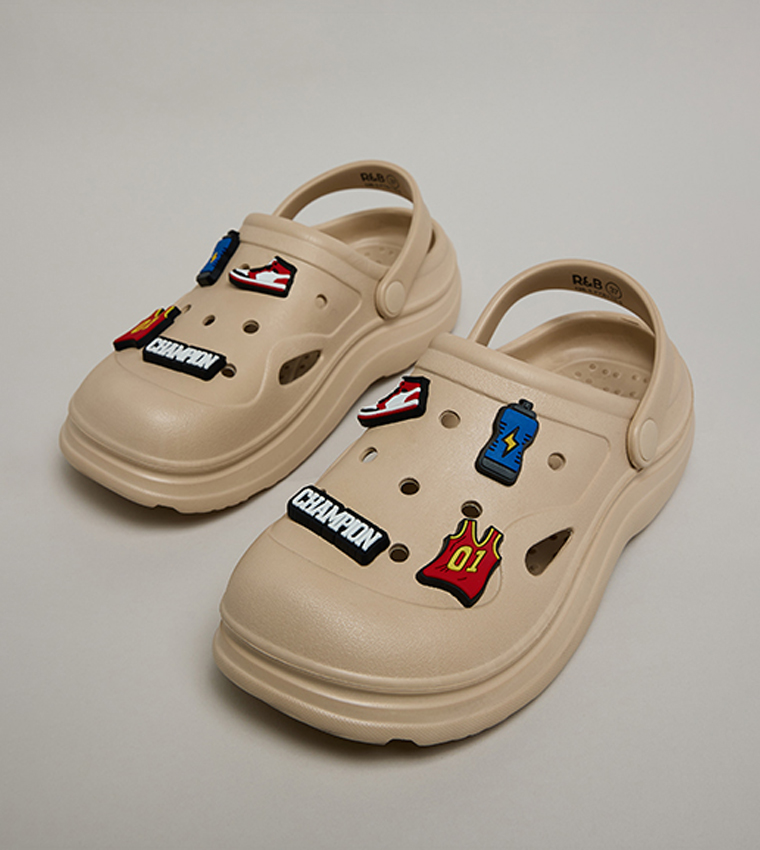 Charm Detail Slingback Clogs