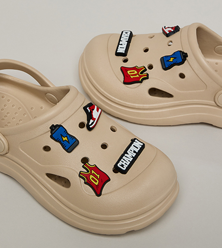 Charm Detail Slingback Clogs