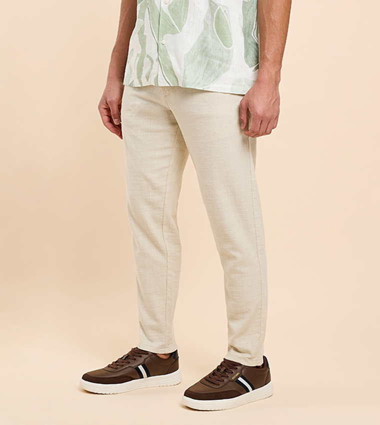 بنطلون سادة برباط على الخصر