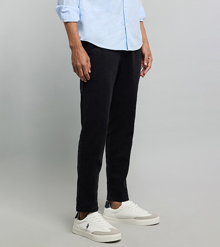 Solid Pants with Drawstring Waist