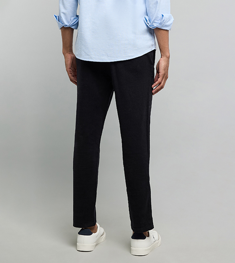 Solid Pants with Drawstring Waist