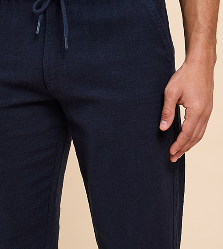 Solid Pants with Drawstring Waist