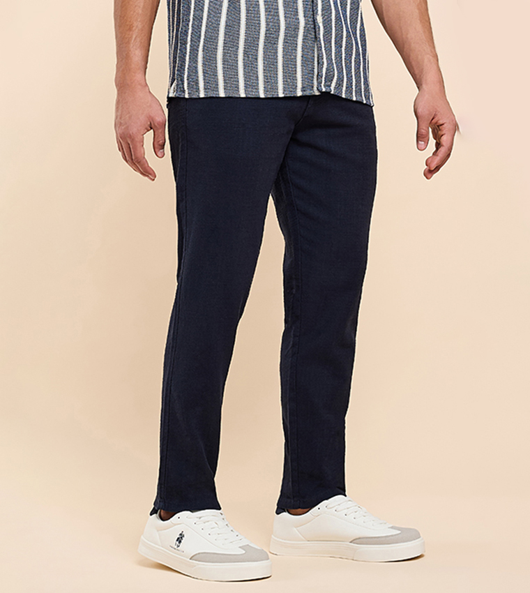 Solid Pants with Drawstring Waist