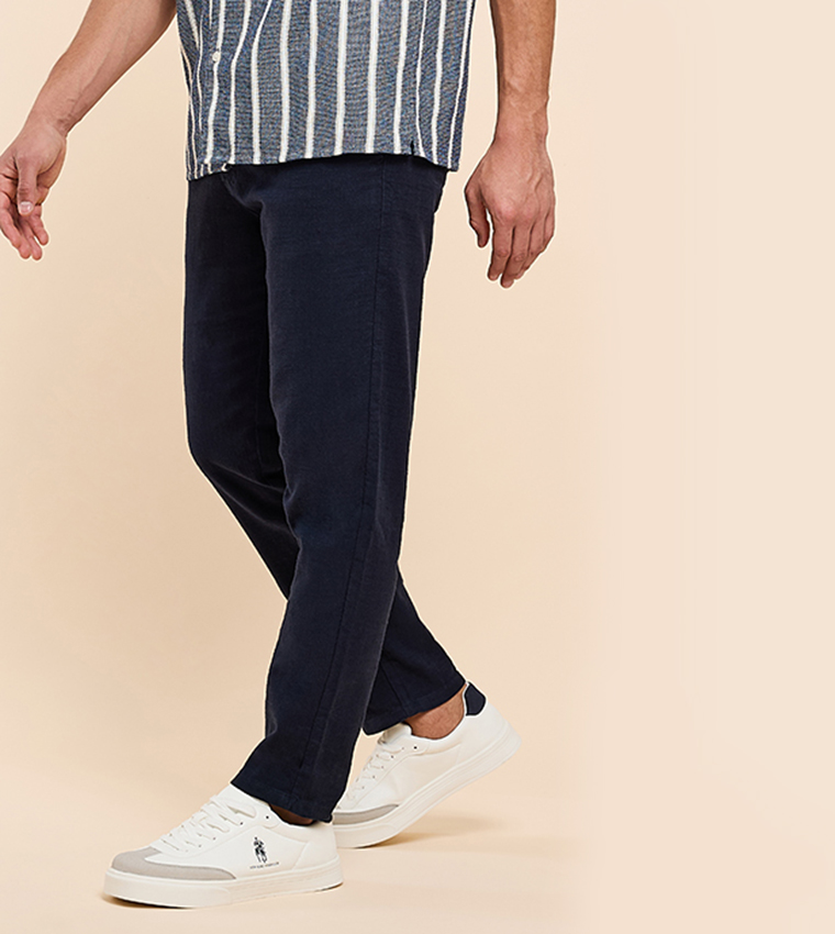 Solid Pants with Drawstring Waist