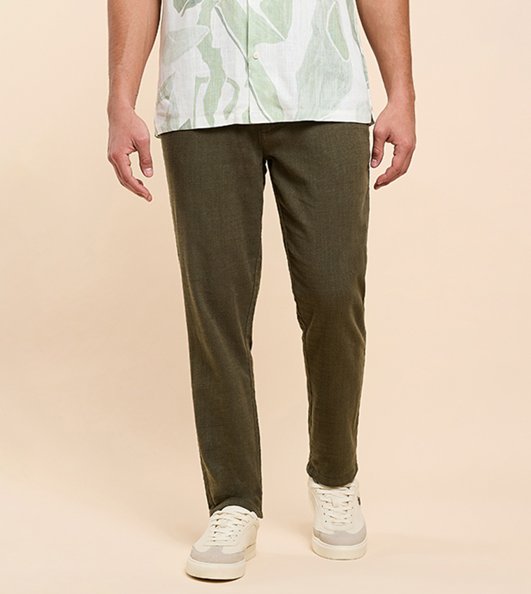 Solid Pants with Drawstring Waist