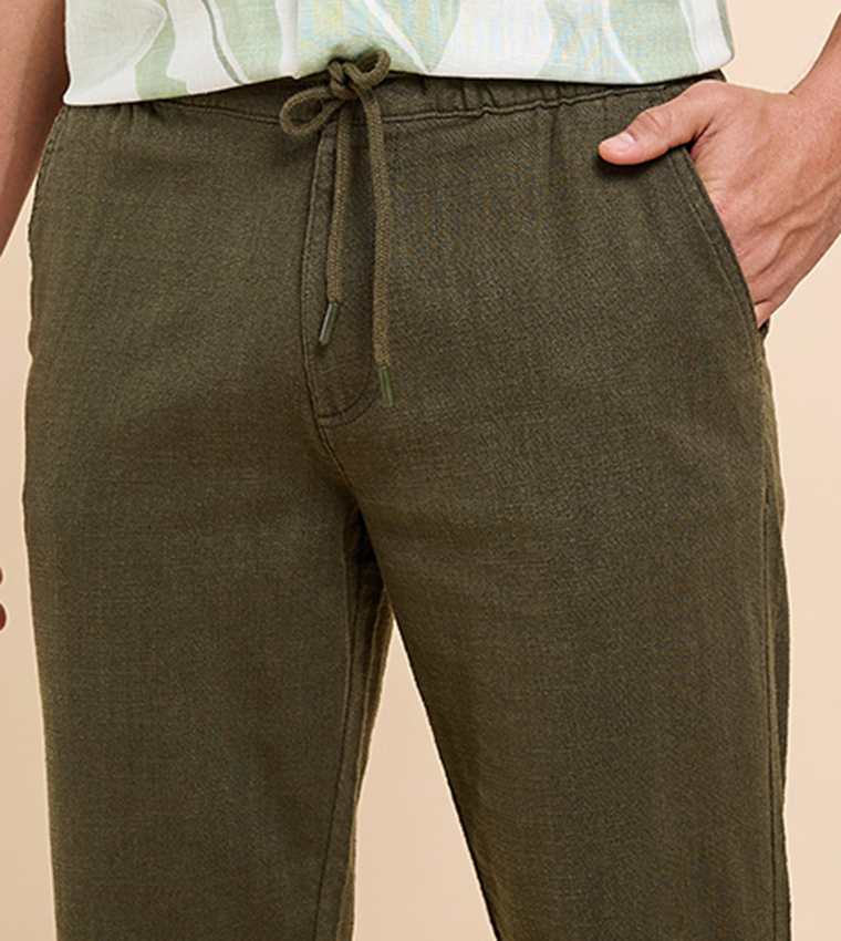 Solid Pants with Drawstring Waist