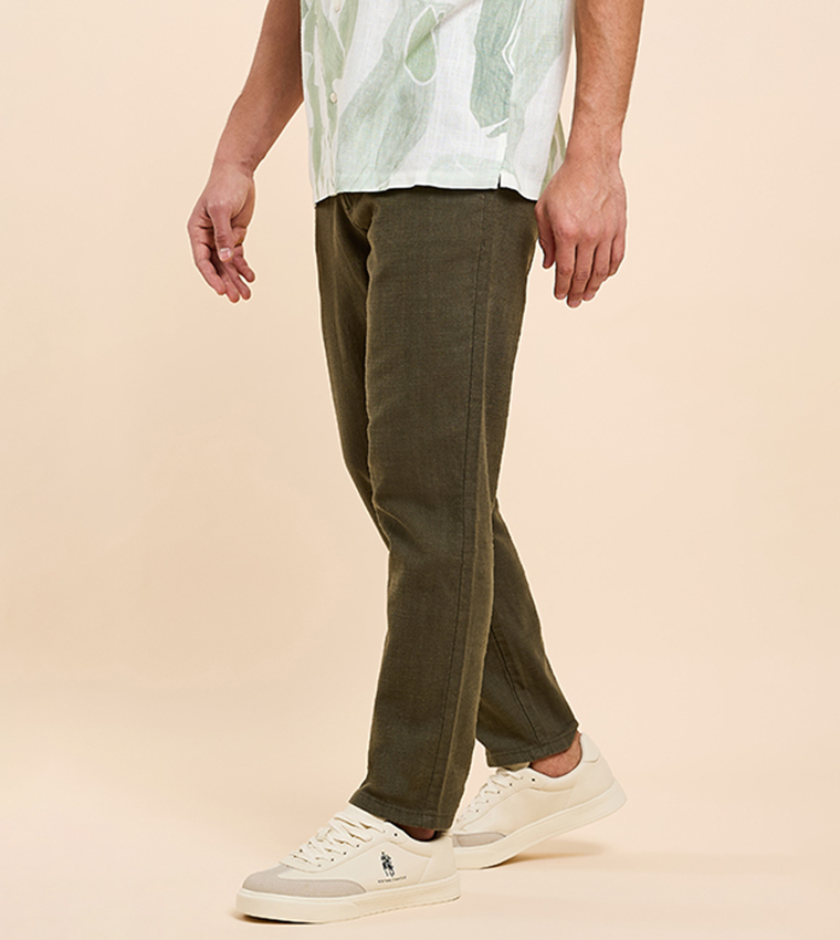 Solid Pants with Drawstring Waist