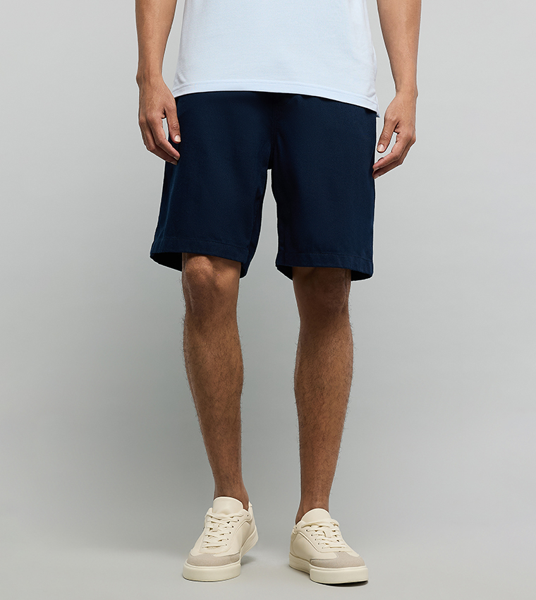 Solid Shorts with Drawstring Waist