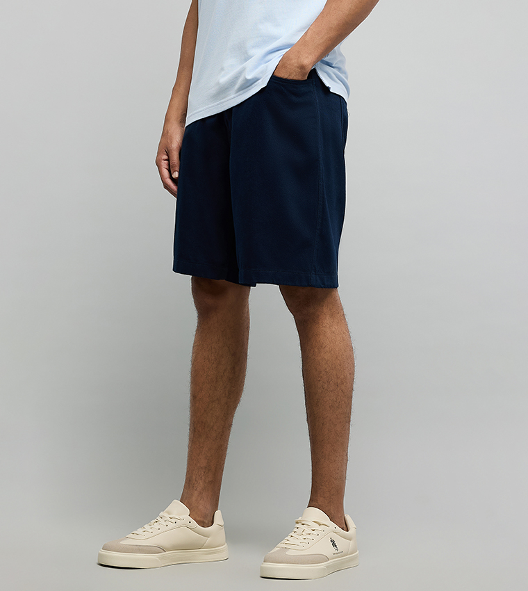 Solid Shorts with Drawstring Waist