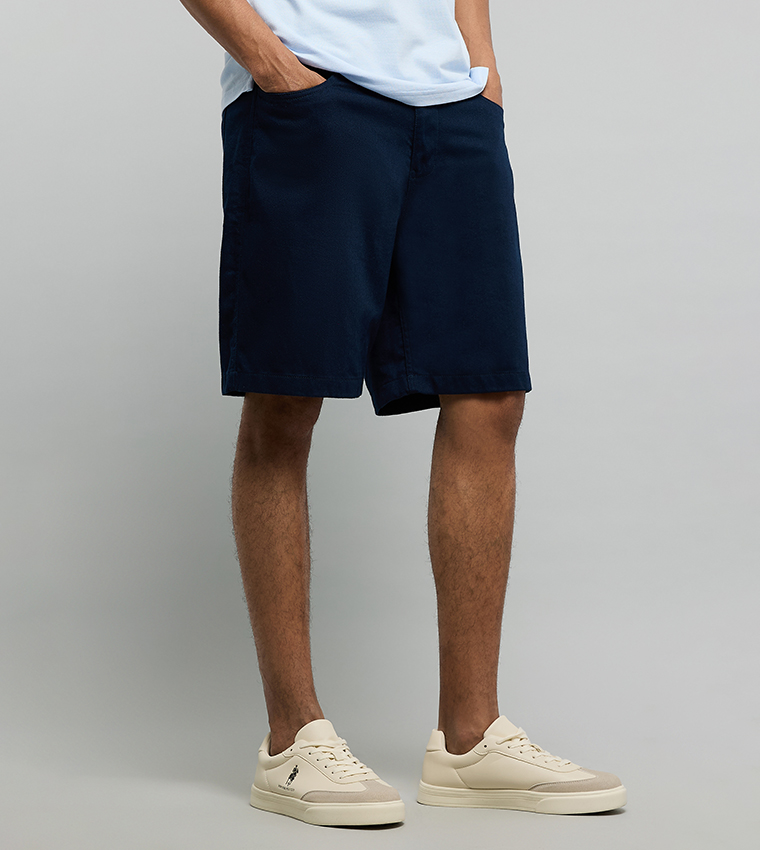 Solid Shorts with Drawstring Waist
