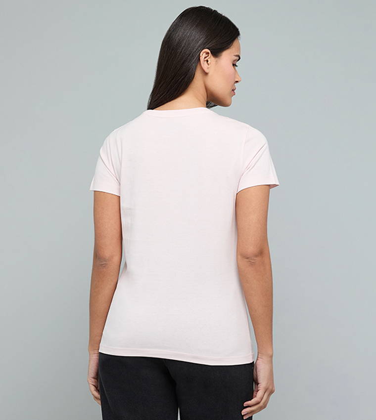 Typography Print T-Shirt with Crew Neck and Short Sleeves