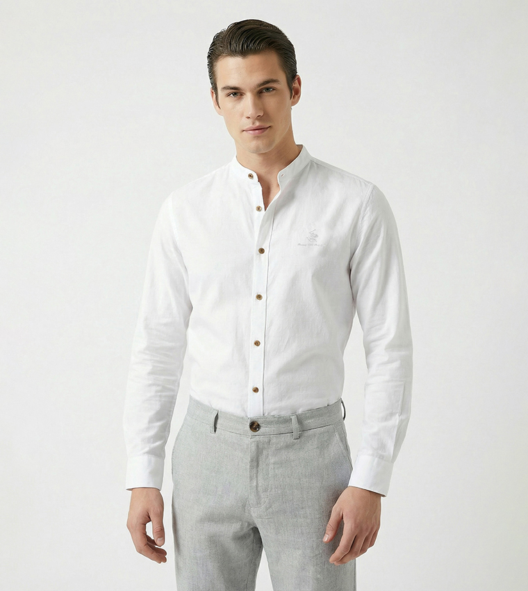Logo Embroidered Long Sleeves Shirt