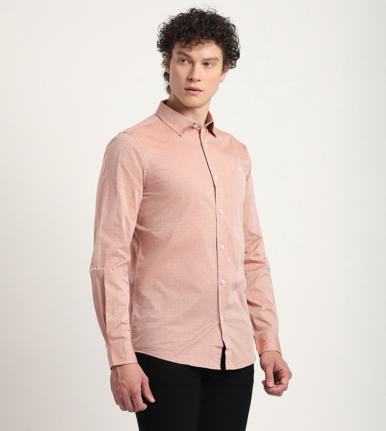 Logo Embroidered Long Sleeves Casual Shirt