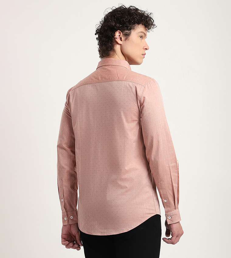 Logo Embroidered Long Sleeves Casual Shirt