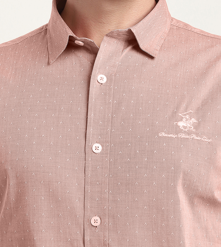 Logo Embroidered Long Sleeves Casual Shirt