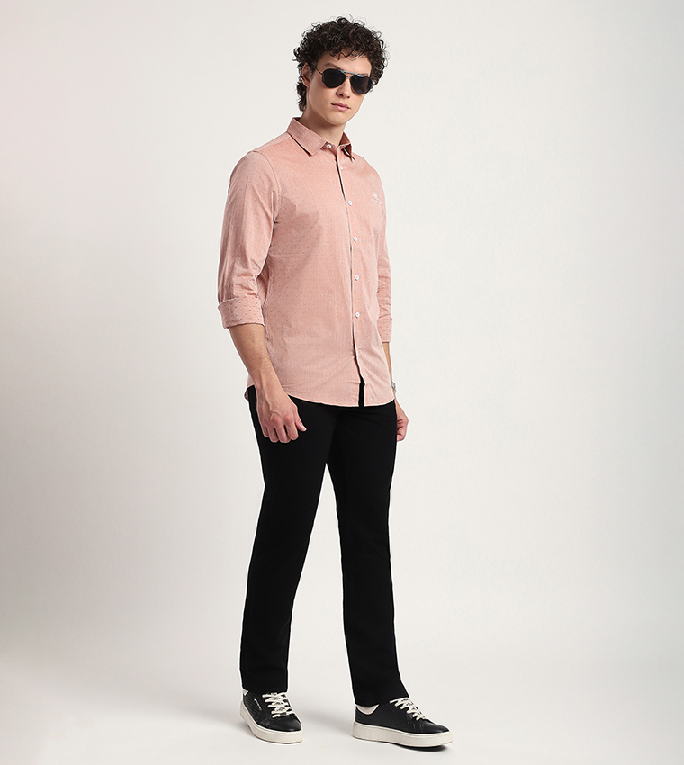 Logo Embroidered Long Sleeves Casual Shirt