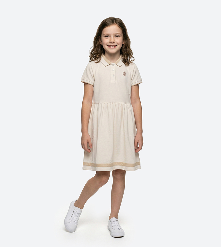 Logo Detail Collared T-Shirt Dress