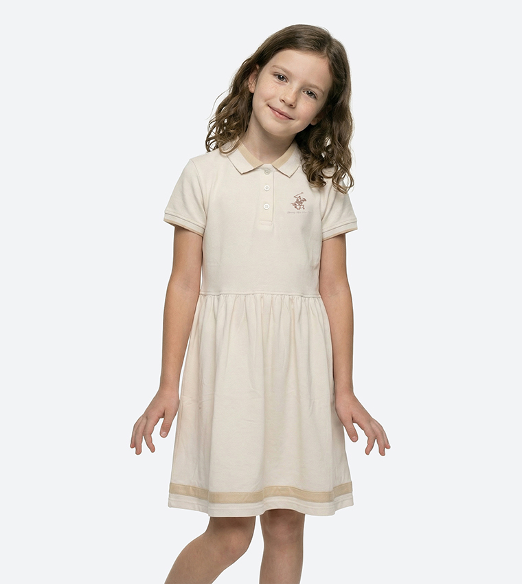 Logo Detail Collared T-Shirt Dress