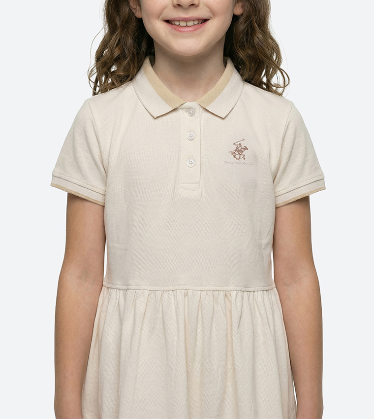 Logo Detail Collared T-Shirt Dress