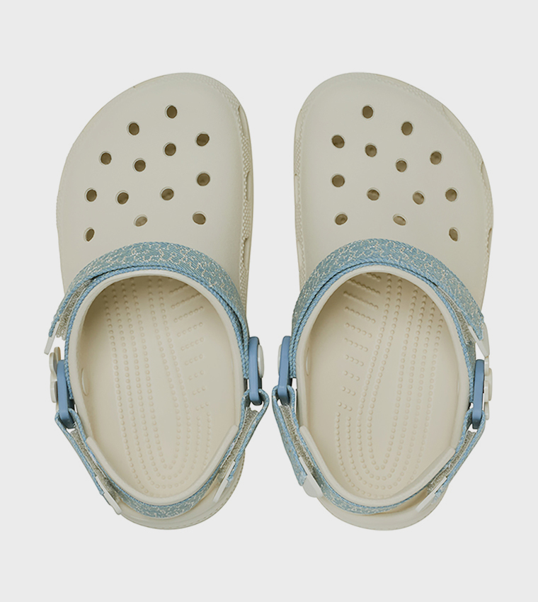 Kids' Classic Denim Flower Adjustable Backstrap Clog