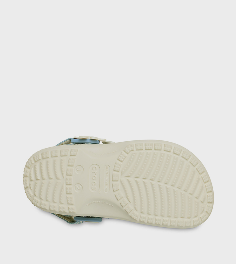 Kids' Classic Denim Flower Adjustable Backstrap Clog