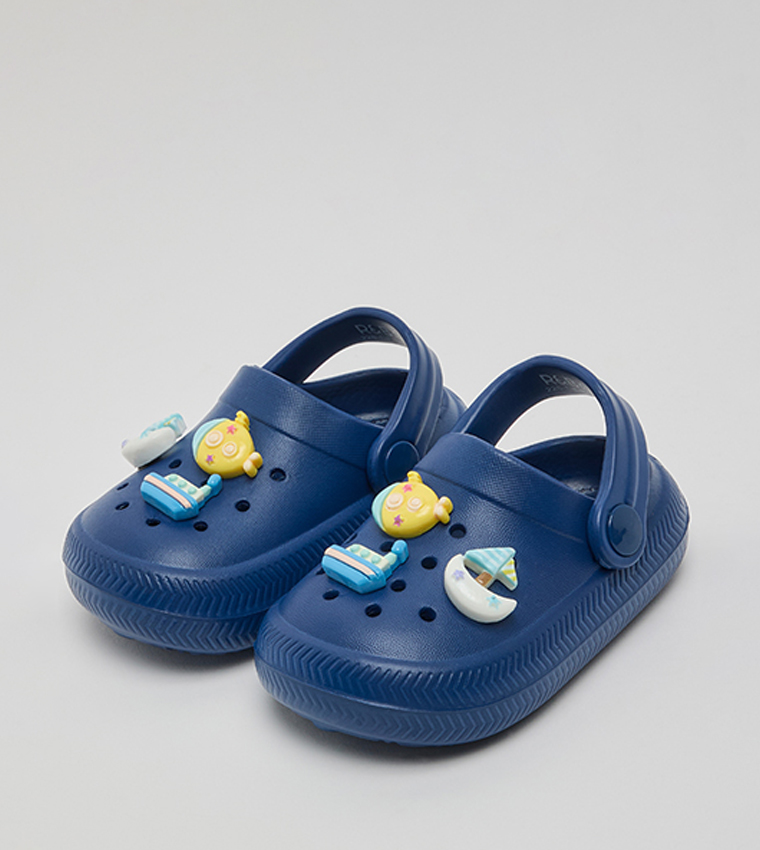 Charm Detail Slingback Clogs