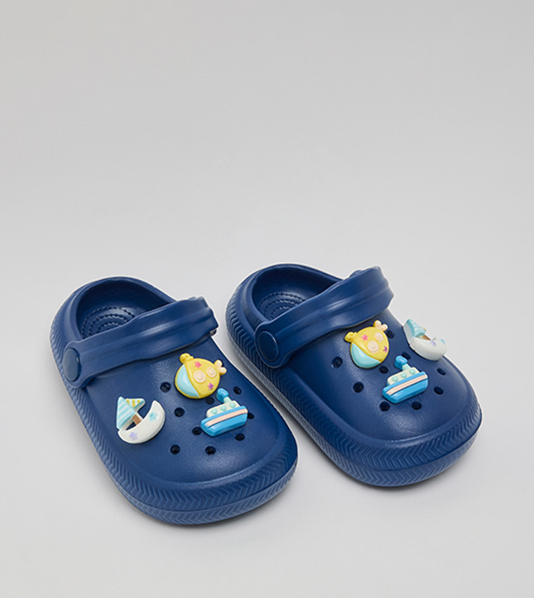 Charm Detail Slingback Clogs