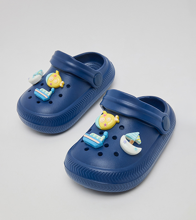 Charm Detail Slingback Clogs