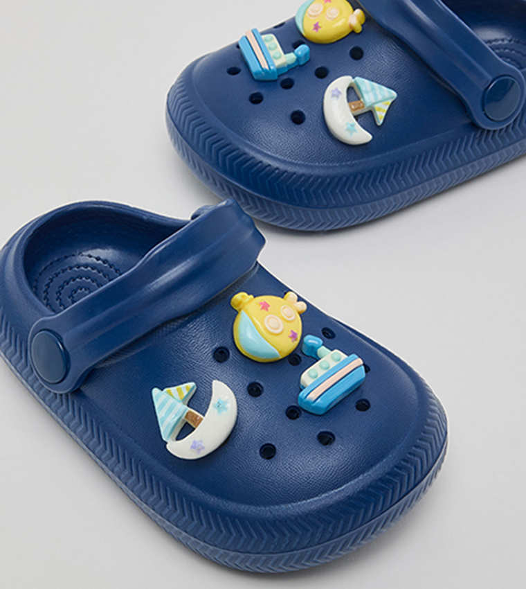 Charm Detail Slingback Clogs