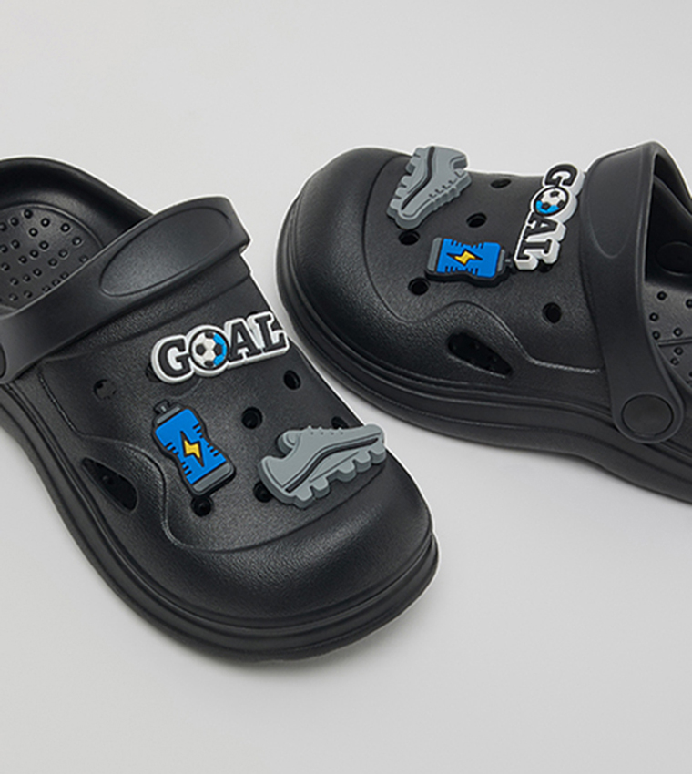 Charm Detail Slingback Clogs